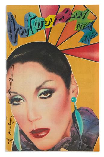 WARHOL, ANDY. Two complete issues of Interview magazine, each Signed and Inscribed to Mickey Tinter (To Mickey).